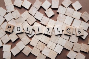 Scrabble blocks spelling Politics