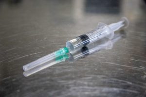 A syringe for injections