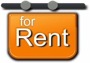 An Orange for Rent Sign