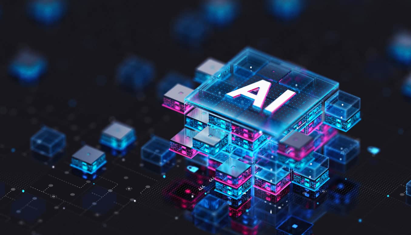 AI. Big data concept. 3D render